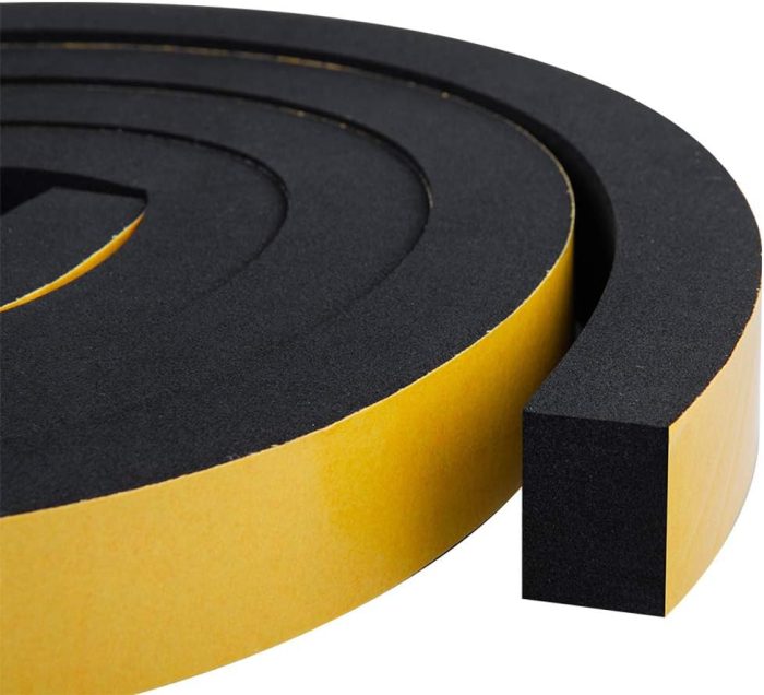 Stripping Foam 2-Pack, 1 Inch Wide X 3/4 Inch Thick, Insulation Strips with Adhesive for Door & Automotive, Air Conditioner Seal (13 Feet Total, 6.5 Feet/Roll)