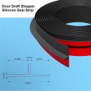 T-Shaped Door Draft Stopper, 1.97 in x 20 Ft Silicone Seal Strip for Windows Gaps, 1.8mm Thickest Seal Strip  Stripping Shower Sweep, Black