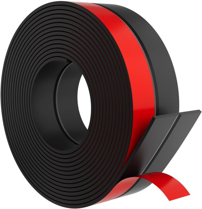 Heavy-Duty 20 ft x 2 in  Stripping, Extra Thick 2mm Door Draft Stopper Silicone Seal Strip for House and Glass Shower Doors for Collision and Side Gaps of Door and Windows, Black