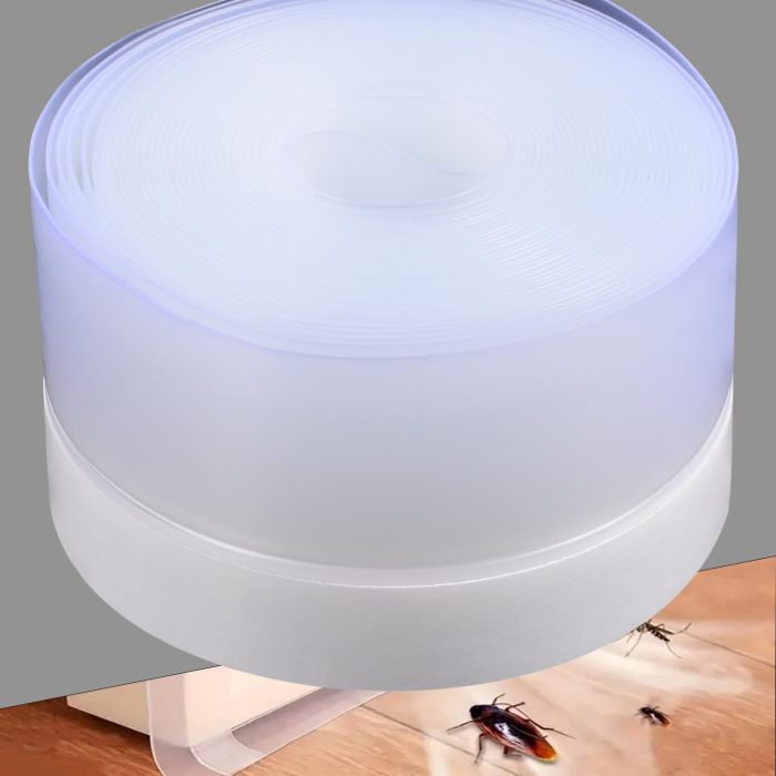Silicone  Stripping Seal Door Tape 16.5 Feet Strip Bottom Draft Insulation Stopper proof Soundproof for Door Frame or Window Bathroom Shower Glass Gaps
