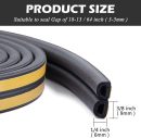 Door  Stripping, Soundproof Insulation Seal Strip for Windows with Self-Adhesive Protection (Black, 33Ft)