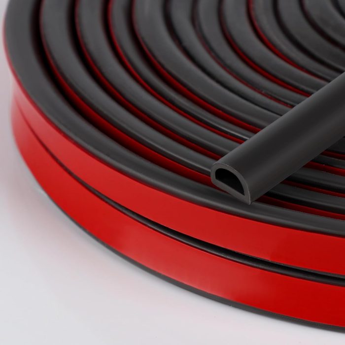 Silicone  Stripping Door Seal, 20FT Self Adhesive D-Shaped Door  Stripping for Door Frame??Window Seal