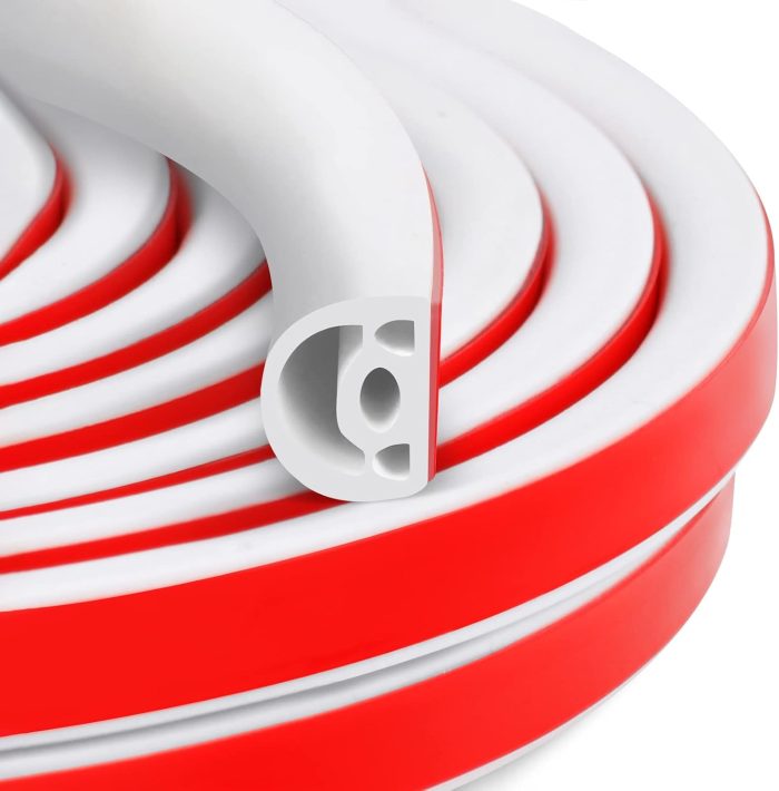 [New Upgrade] 19.7Ft Silicone Door  Stripping Door Seal Strip for Doors & Windows, Multi-Layer Soundproof Chamber Design, Self-Adhesive, Seal Large Gaps, Easy to Cut & Install