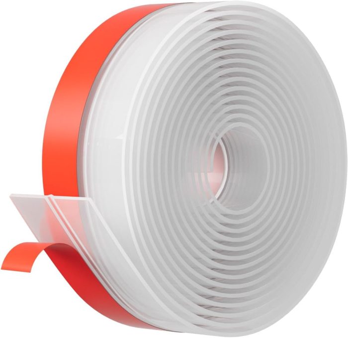 New Thickened Upgraded 2Inch (W) x 20FT(L) Door  Stripping, Extra Thick 2mm Door Draft Stopper Silicone Seal Strip, Draft Seal Tape for Doors Windows and Shower Glass Gap, Clear