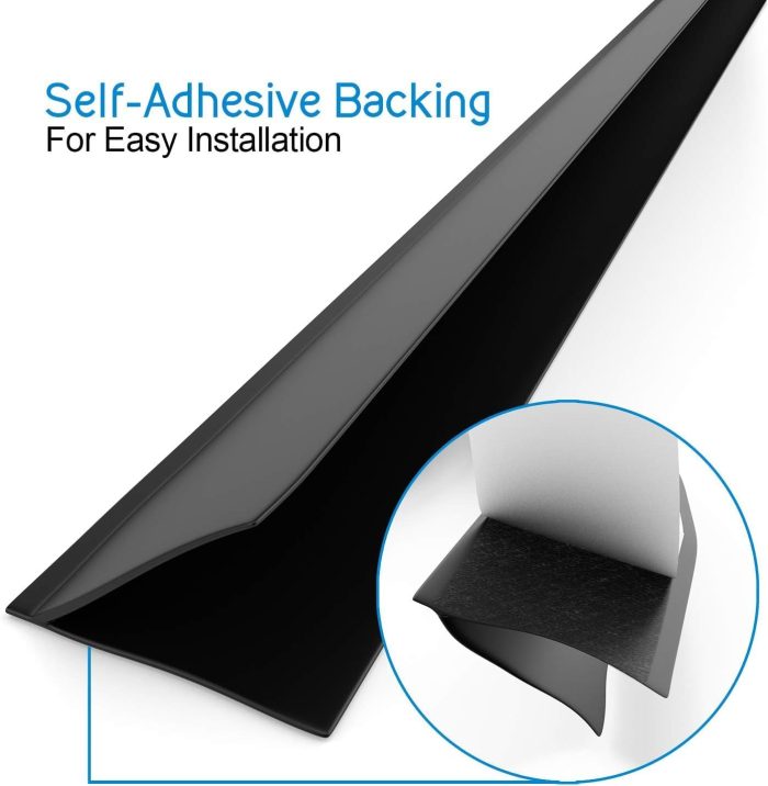 Fin Shaped, Silicone  Stripping Door Seal and Window Seal, Self Adhesive (Black) - Image 2