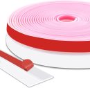 Silicone stripping Shower Glass Door Seal, Self-Adhesive Window  Strip, Peel and Stick strip for Anti-Collision, Soundproof and Waterproof (Translucent, 20FT x 1IN)