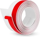Stripping Door Draft Stopper Flexible Self Adhesive Silicone Door Seal Strip for Glass Doors Windows and Shower Glass Gaps, 2 Inch Wide X 10 Feet Long, White