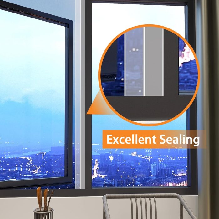 Shower Glass Door  Stripping, Self-Adhesive Window Seal Strip, Peel and Stick strip for Waterproofing and Anti-Collision Protection (Clear Silicone, 16.4FT x 0.98IN) - Image 2