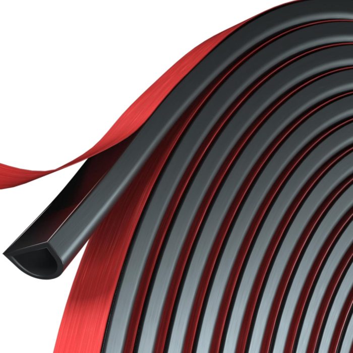 Sealing Strip Door Seal, New D-Shaped Silicone Self Adhesive Window  Stripping, for Door/Window/Automotive Seal??20FT Black 3/8"W ?? 1/4"T??