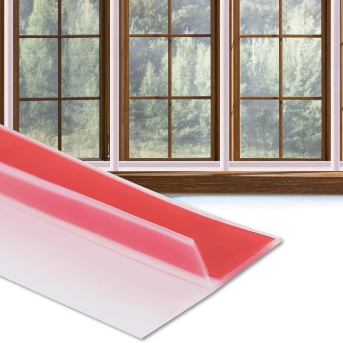 2025 New Upgrade T-Shaped Clear Silicone Seal Strip for Doors Windows and Shower Glass Gaps, Shower Glass Door Seal Strip, Door Draft Stopper,  Stripping Window Seal, 1.37IN x 20FT
