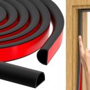 23ft  Stripping Door Seal, Silicone  Stripping Self Adhesive Door Seal Strip for Door Frame/Window (Black 3/8"(W)??1/4"??T) ??23ft(L)