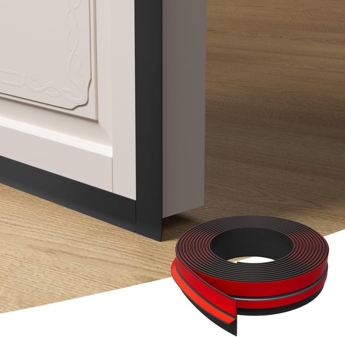 T-Shaped Door Draft Stopper, 1.97 in x 20 Ft Silicone Seal Strip for Windows Gaps, 1.8mm Thickest Seal Strip  Stripping Shower Sweep, Black