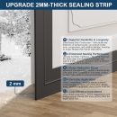 Heavy-Duty 20 ft x 2 in  Stripping, Extra Thick 2mm Door Draft Stopper Silicone Seal Strip for House and Glass Shower Doors for Collision and Side Gaps of Door and Windows, Black
