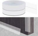 Shower Glass Door  Stripping, Self-Adhesive Window Seal Strip, Peel and Stick strip for Waterproofing and Anti-Collision Protection (Clear Silicone, 16.4FT x 0.98IN)