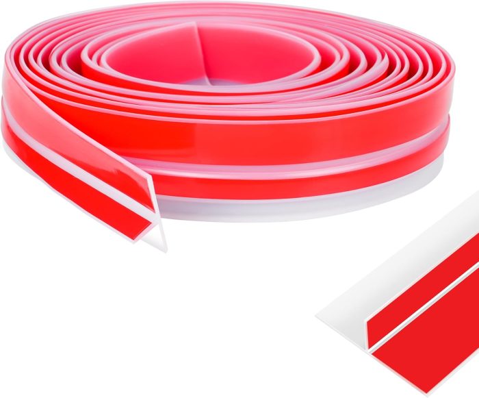 T-Shaped Door Draft Stopper 1.37IN x 10FT Clear Silicone  Stripping Door Seal Strip Double-Sided Self Adhesive Seal Strip for Side of Door Frame, Window, Shower Glass, Gap