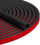 20FT  Stripping Self Adhesive Door Seal Strip - Silicone D-Shaped for Door Frame/Window Seal (Black 9/16" W 15/32" T)