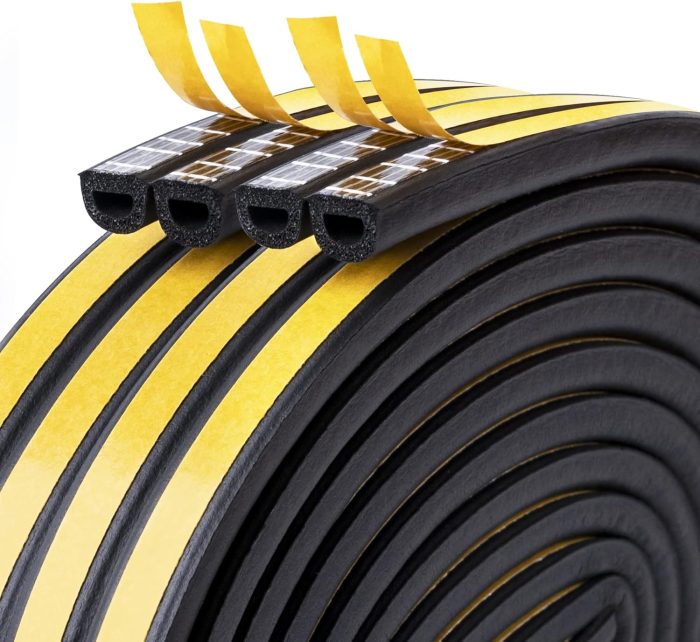 Door  Stripping, Soundproof Insulation Seal Strip for Windows with Self-Adhesive Protection (Black, 33Ft)