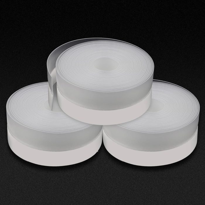 3 Rolls -Silicone  Stripping Door Seal, Draft Seal Tape for Doors, Draft Seal Insulation Tape Strip, Under Door Seal Strip for Window and Door Bottom Seal, 3 Rolls-Total 49ft (Width 35mm)